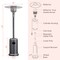 Costway 50000 BTU Propane Patio Heater Standing Steel with Wheels Grey/Black/Silver